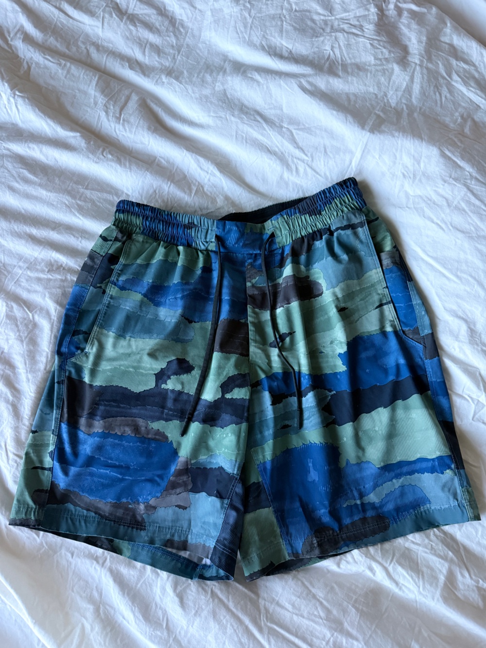 Men's Lululemon Blue & Green Camouflage Swim Shorts